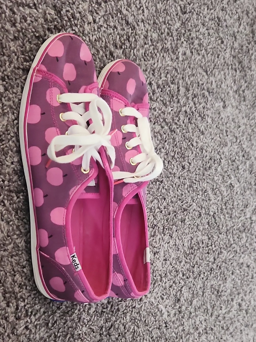 kate spade Kids Pink Apple Print Sneakers